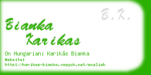 bianka karikas business card
