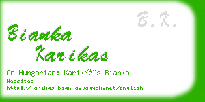 bianka karikas business card